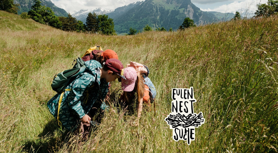 Kinder auf Eulennest-Suche