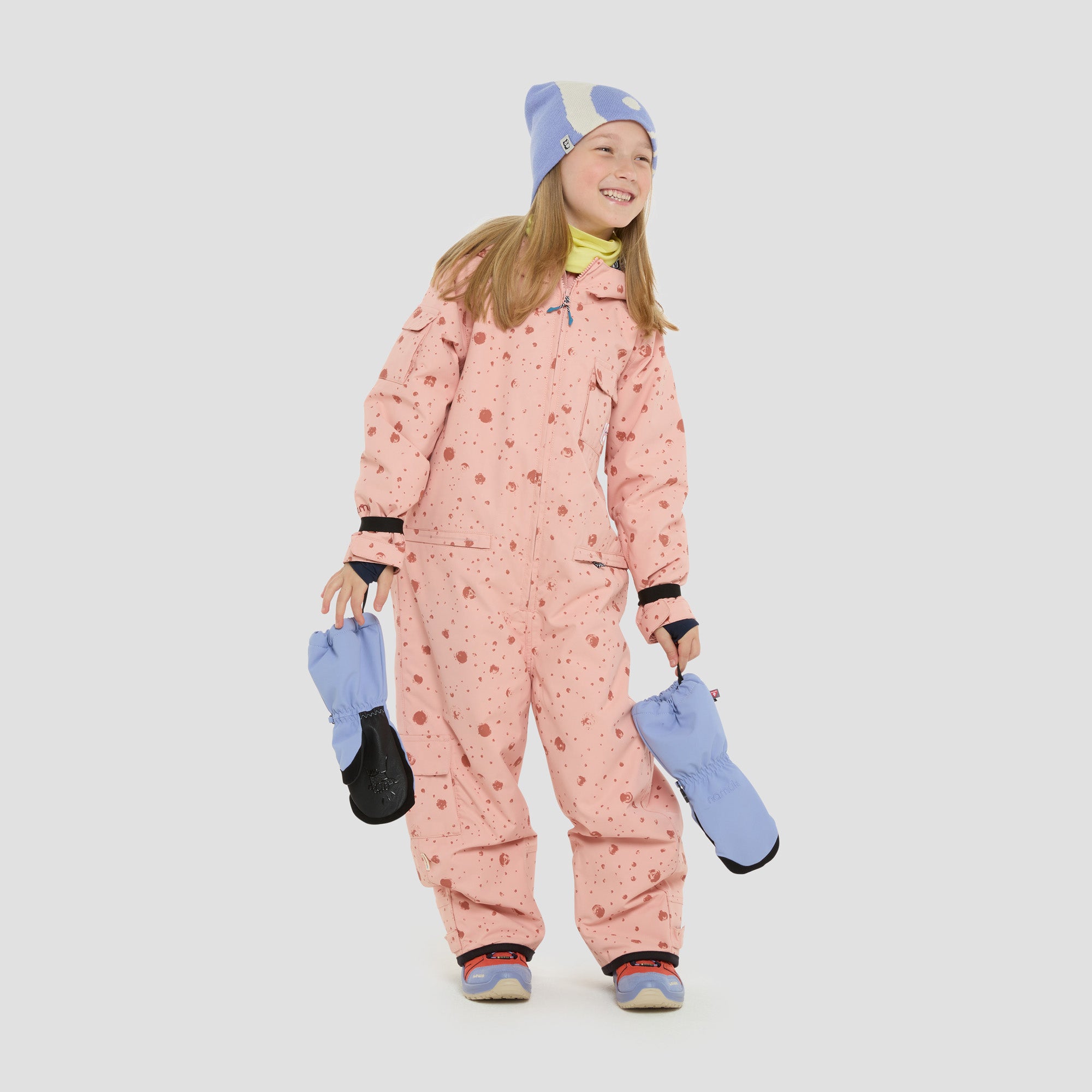 kinder schneeanzug mit handschuhen Kinder Skianzug rosa | Winter Overall Quest